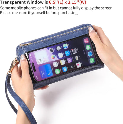 Phone Purse Crossbody Bags for Women Small Travel Wallet Touch Screen RFID Blocking