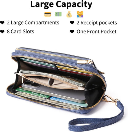 Phone Purse Crossbody Bags for Women Small Travel Wallet Touch Screen RFID Blocking