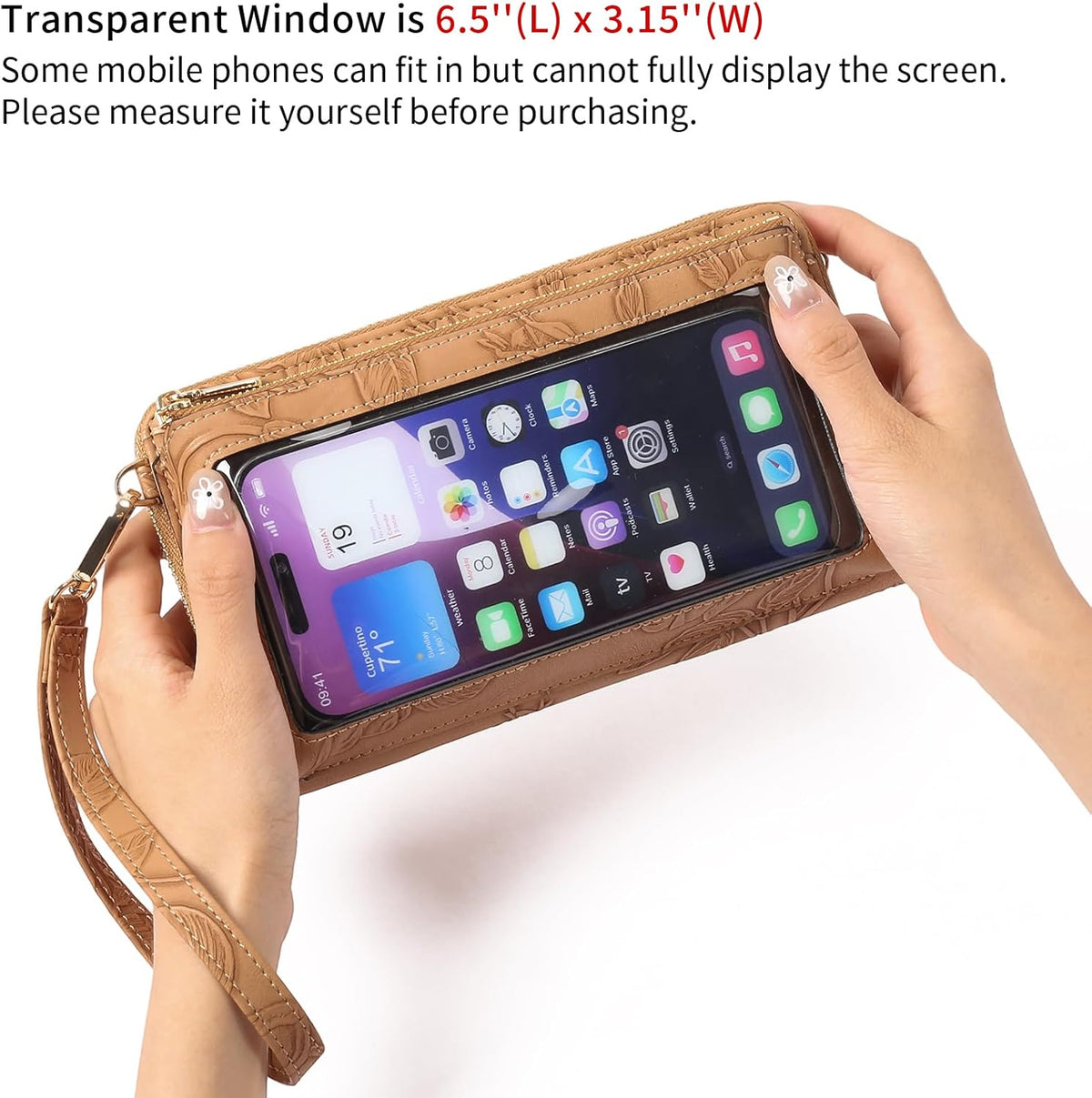 Phone Purse Crossbody Bags for Women Small Travel Wallet Touch Screen RFID Blocking