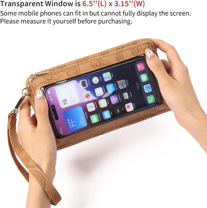 Phone Purse Crossbody Bags for Women Small Travel Wallet Touch Screen RFID Blocking
