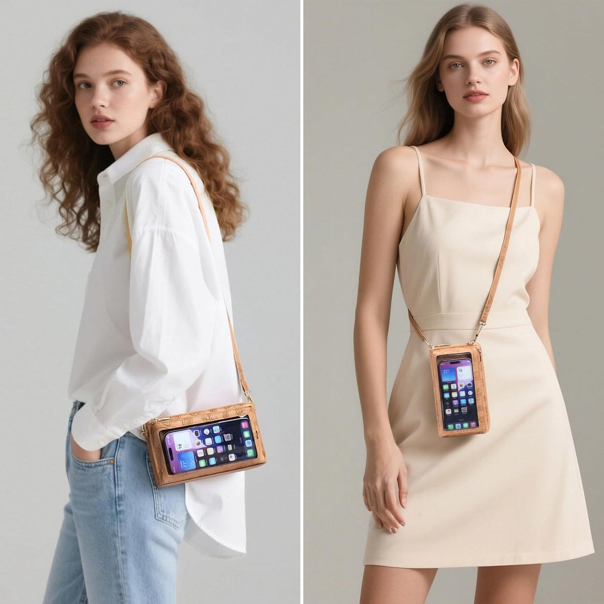Phone Purse Crossbody Bags for Women Small Travel Wallet Touch Screen RFID Blocking