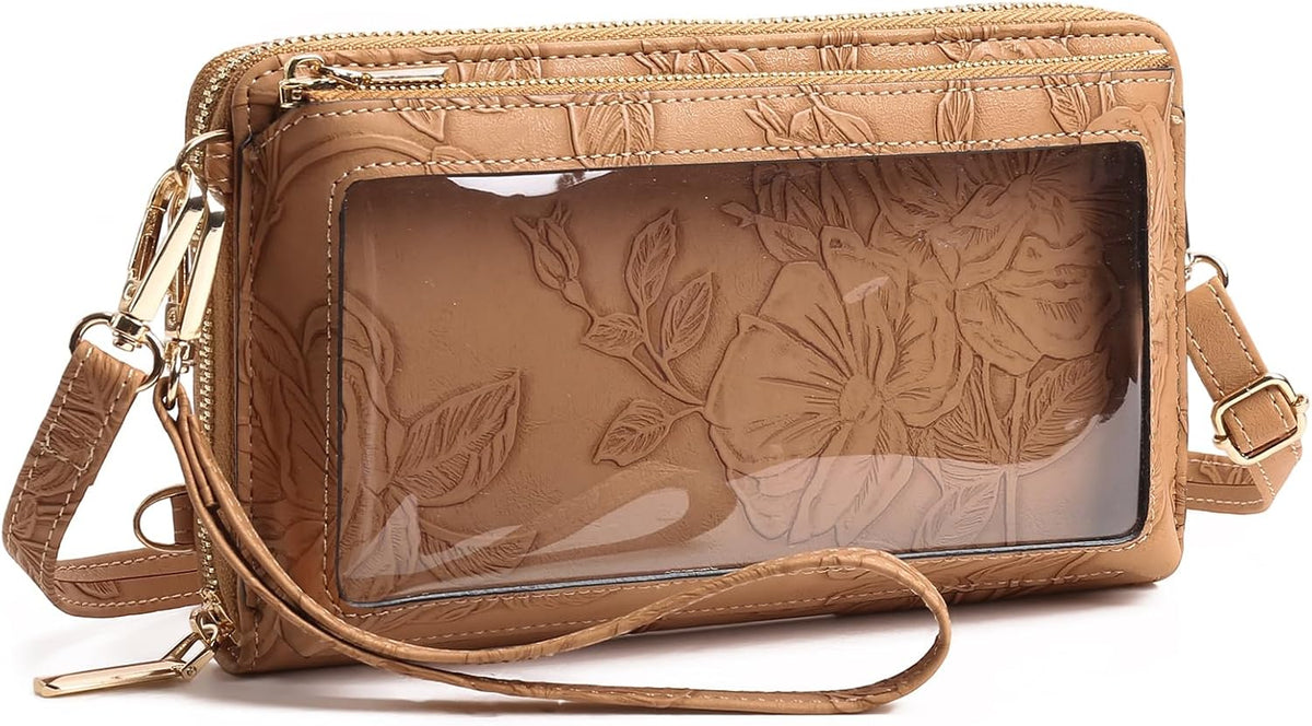 Phone Purse Crossbody Bags for Women Small Travel Wallet Touch Screen RFID Blocking