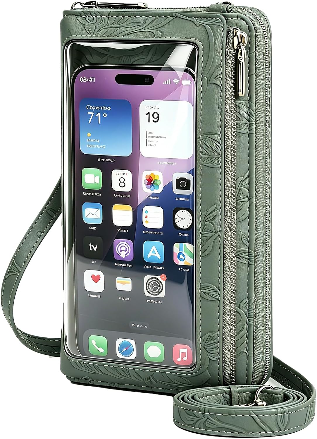 Phone Purse Crossbody Bags for Women Small Travel Wallet Touch Screen RFID Blocking