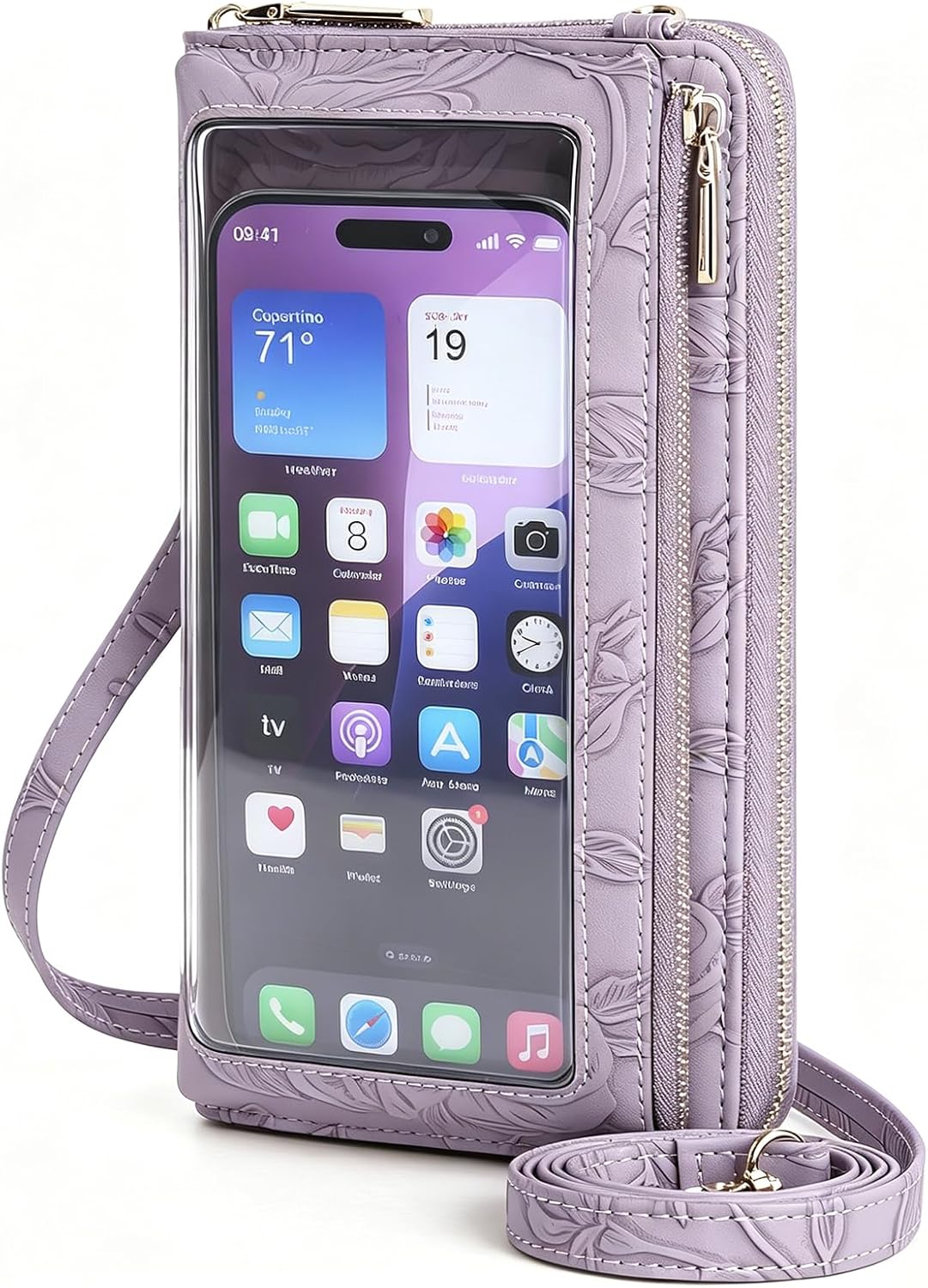 Phone Purse Crossbody Bags for Women Small Travel Wallet Touch Screen RFID Blocking