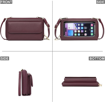 Phone Purse Crossbody Bags for Women Small Travel Wallet Touch Screen RFID Blocking