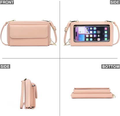 Phone Purse Crossbody Bags for Women Small Travel Wallet Touch Screen RFID Blocking