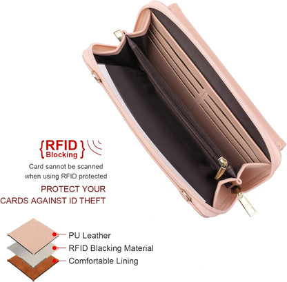 Phone Purse Crossbody Bags for Women Small Travel Wallet Touch Screen RFID Blocking