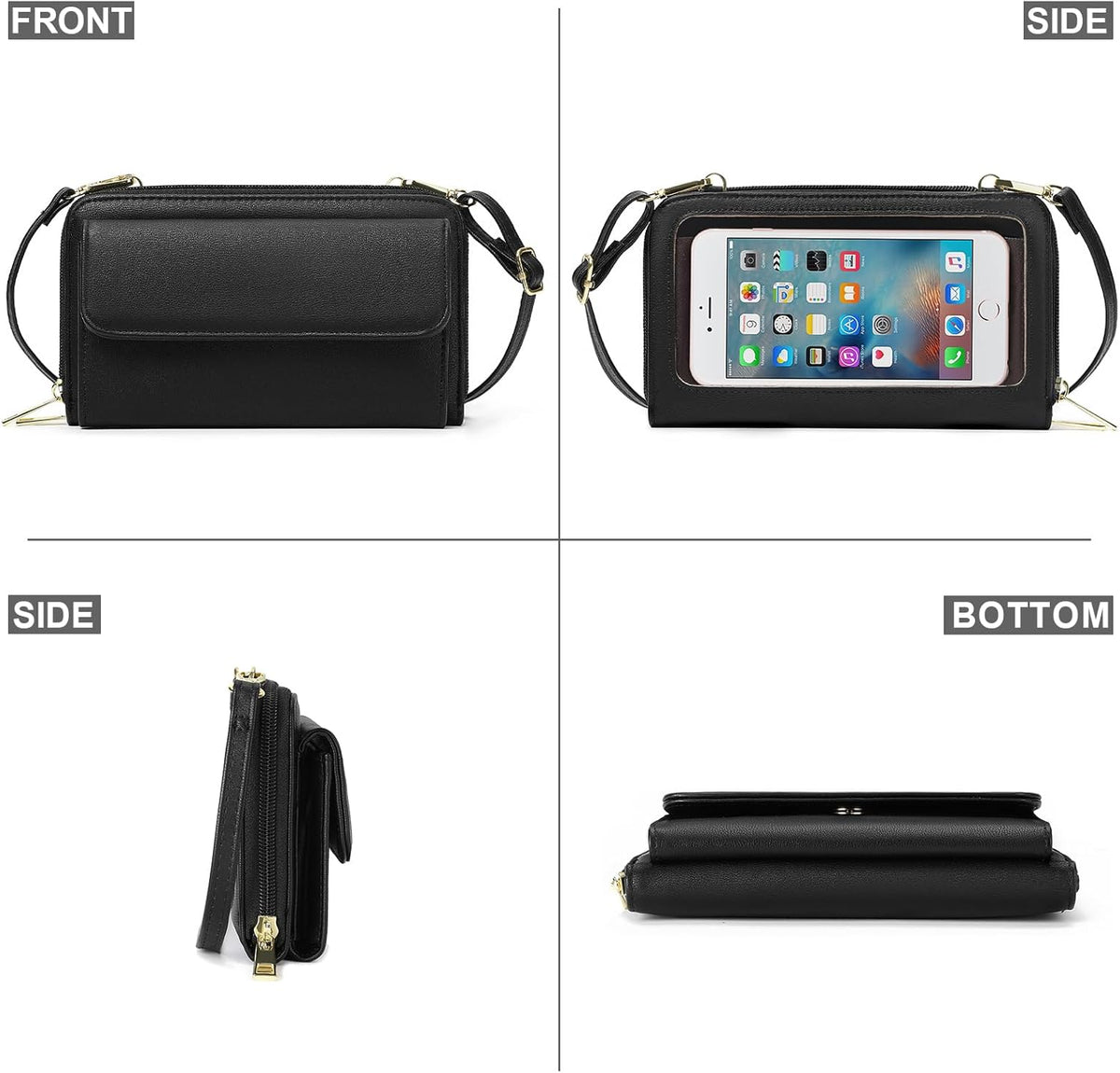 Phone Purse Crossbody Bags for Women Small Travel Wallet Touch Screen RFID Blocking