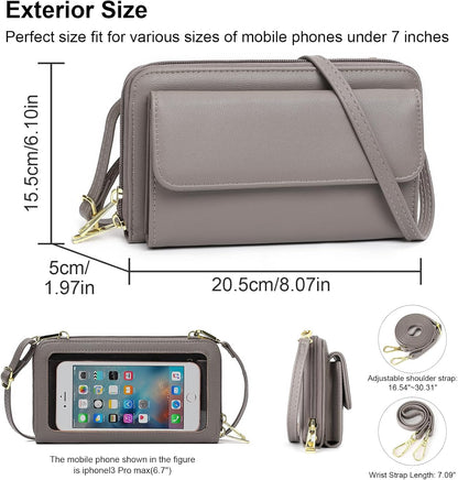 Phone Purse Crossbody Bags for Women Small Travel Wallet Touch Screen RFID Blocking