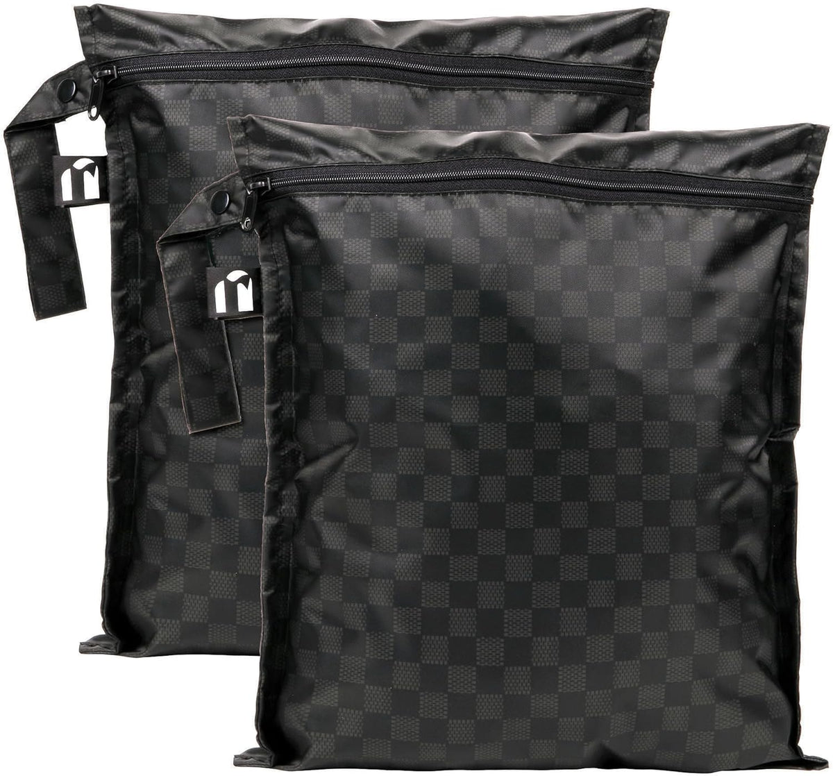 Waterproof Wet Bag - For Baby, Travel, Swim Suit, Cloth Diapers, Pump Parts, Pool, Gym, Toiletry, Strap to Stroller - Reusable & Easy to Clean - 2pk - Floral Gray