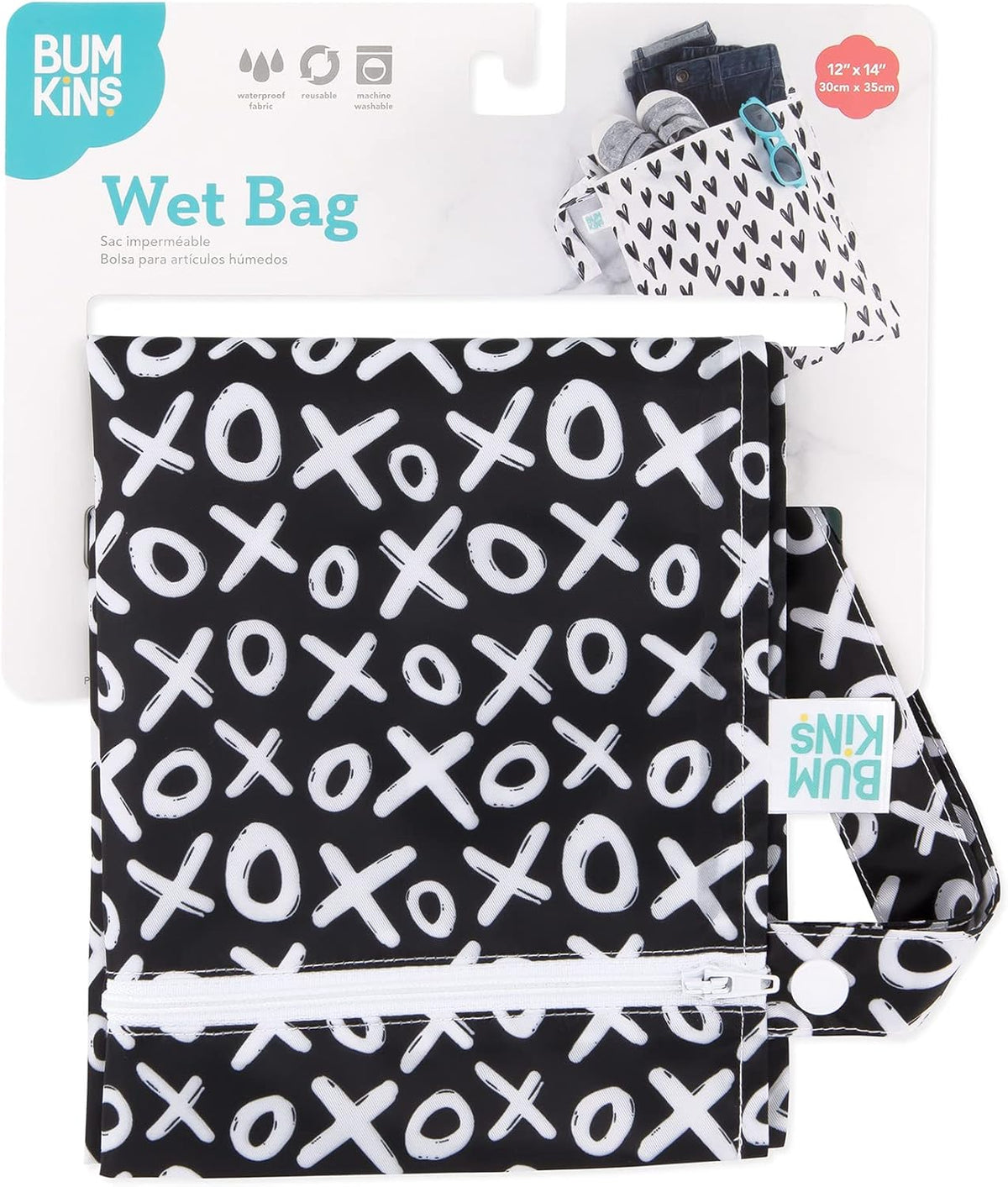 Waterproof Wet Bag - For Baby, Travel, Swim Suit, Cloth Diapers, Pump Parts, Pool, Gym, Toiletry, Strap to Stroller - Reusable & Easy to Clean - 2pk - Floral Gray