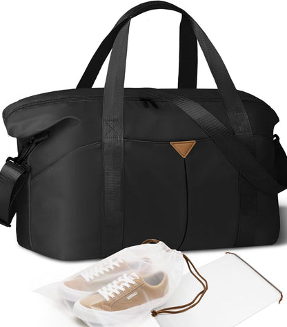 Duffle Bag for Travel, Carry-on Travel Bag with Trolley Sleeve, Sport Gym Bag for Women, Overnight Bag for Men, Hospital Bag for Labor and Delivery (Pink)