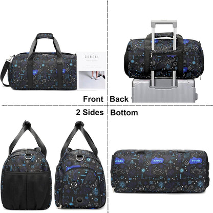 Duffle Bag for Girls Dance Ballet Travel Overnight Sports Gym Bag with Separate Dry Wet Pocket and Shoes Compartment