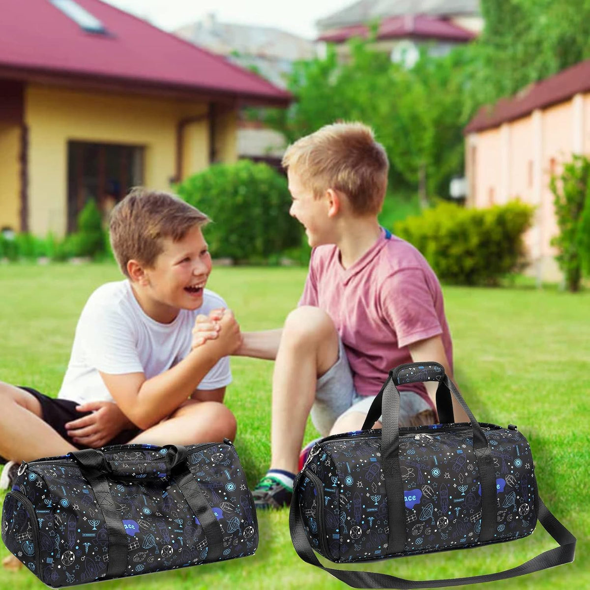 Duffle Bag for Girls Dance Ballet Travel Overnight Sports Gym Bag with Separate Dry Wet Pocket and Shoes Compartment