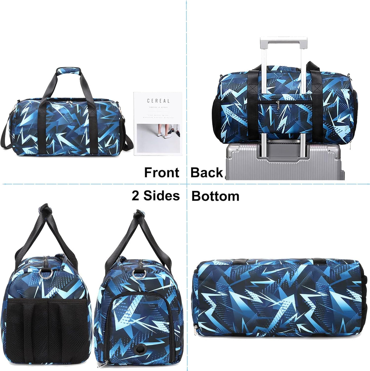 Duffle Bag for Girls Dance Ballet Travel Overnight Sports Gym Bag with Separate Dry Wet Pocket and Shoes Compartment