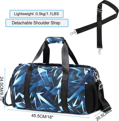 Duffle Bag for Girls Dance Ballet Travel Overnight Sports Gym Bag with Separate Dry Wet Pocket and Shoes Compartment