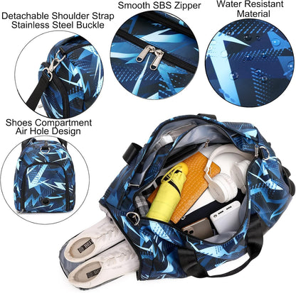 Duffle Bag for Girls Dance Ballet Travel Overnight Sports Gym Bag with Separate Dry Wet Pocket and Shoes Compartment