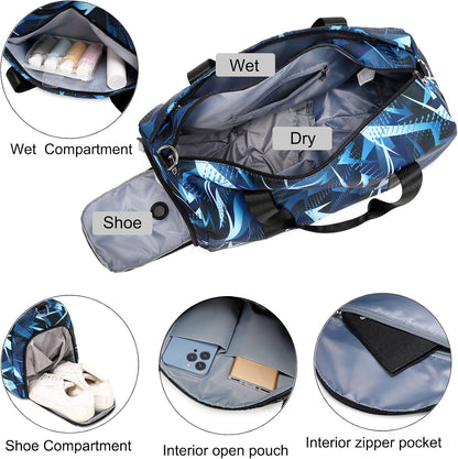 Duffle Bag for Girls Dance Ballet Travel Overnight Sports Gym Bag with Separate Dry Wet Pocket and Shoes Compartment