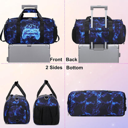 Duffle Bag for Girls Dance Ballet Travel Overnight Sports Gym Bag with Separate Dry Wet Pocket and Shoes Compartment