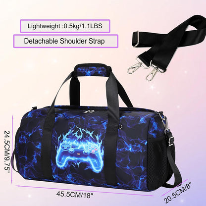 Duffle Bag for Girls Dance Ballet Travel Overnight Sports Gym Bag with Separate Dry Wet Pocket and Shoes Compartment