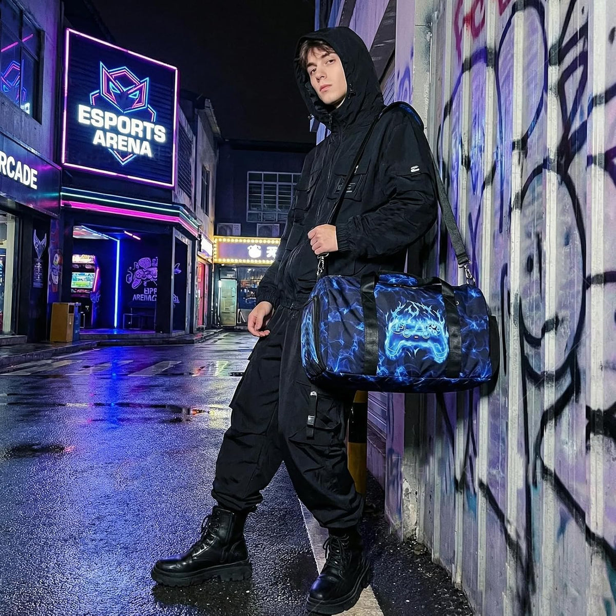 Duffle Bag for Girls Dance Ballet Travel Overnight Sports Gym Bag with Separate Dry Wet Pocket and Shoes Compartment