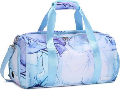 Duffle Bag for Girls Dance Ballet Travel Overnight Sports Gym Bag with Separate Dry Wet Pocket and Shoes Compartment
