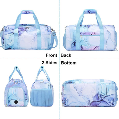 Duffle Bag for Girls Dance Ballet Travel Overnight Sports Gym Bag with Separate Dry Wet Pocket and Shoes Compartment