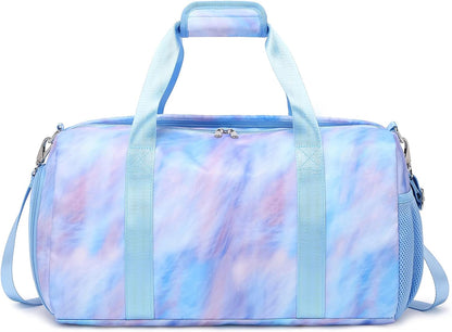 Duffle Bag for Girls Dance Ballet Travel Overnight Sports Gym Bag with Separate Dry Wet Pocket and Shoes Compartment
