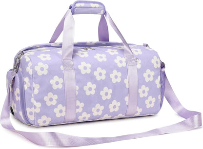 Duffle Bag for Girls Dance Ballet Travel Overnight Sports Gym Bag with Separate Dry Wet Pocket and Shoes Compartment