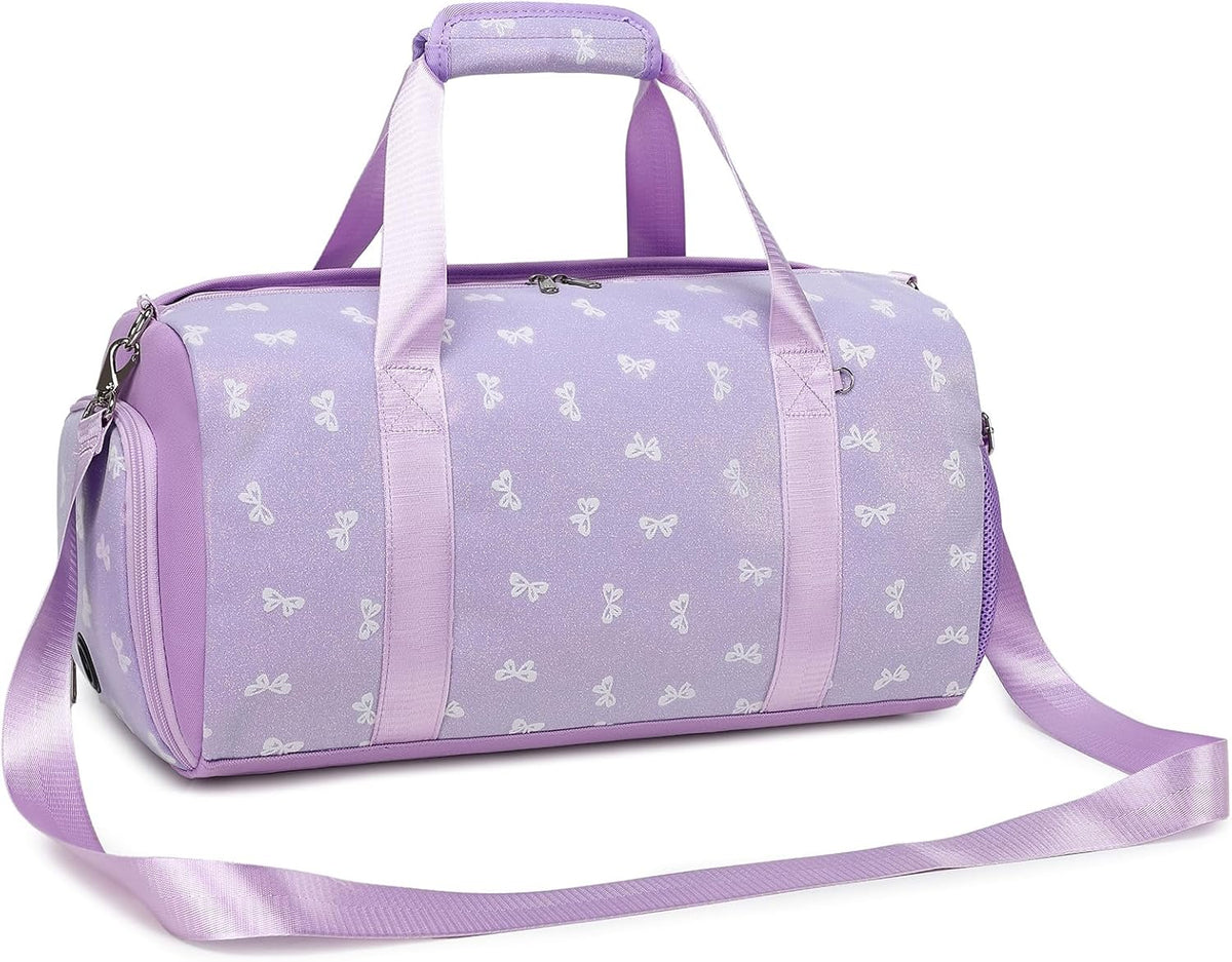 Duffle Bag for Girls Dance Ballet Travel Overnight Sports Gym Bag with Separate Dry Wet Pocket and Shoes Compartment