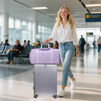 Duffle Bag for Girls Dance Ballet Travel Overnight Sports Gym Bag with Separate Dry Wet Pocket and Shoes Compartment