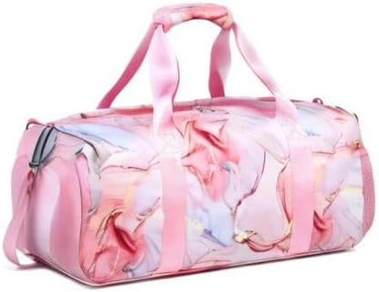 Duffle Bag for Girls Dance Ballet Travel Overnight Sports Gym Bag with Separate Dry Wet Pocket and Shoes Compartment