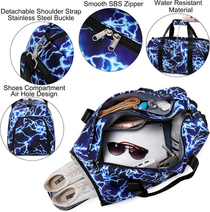 Duffle Bag for Girls Dance Ballet Travel Overnight Sports Gym Bag with Separate Dry Wet Pocket and Shoes Compartment