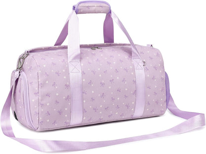 Duffle Bag for Girls Dance Ballet Travel Overnight Sports Gym Bag with Separate Dry Wet Pocket and Shoes Compartment