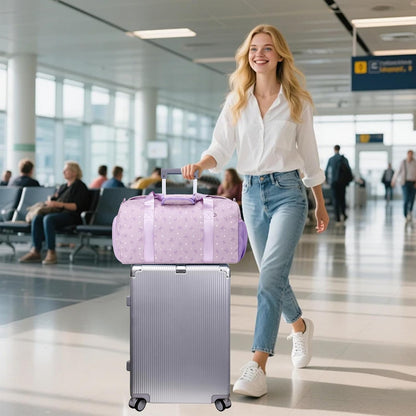 Duffle Bag for Girls Dance Ballet Travel Overnight Sports Gym Bag with Separate Dry Wet Pocket and Shoes Compartment