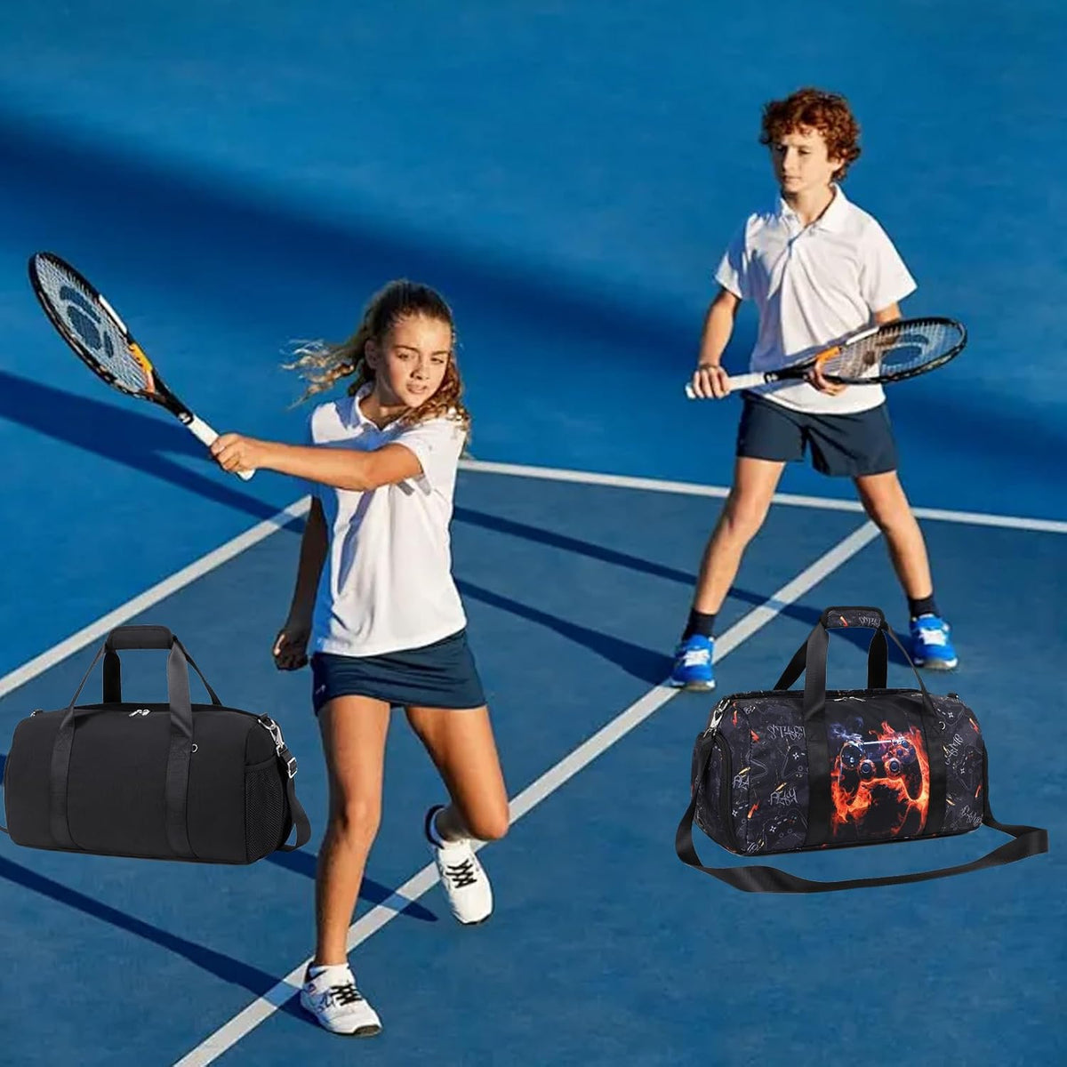 Duffle Bag for Girls Dance Ballet Travel Overnight Sports Gym Bag with Separate Dry Wet Pocket and Shoes Compartment