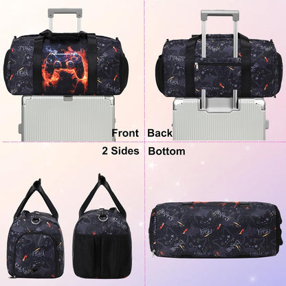 Duffle Bag for Girls Dance Ballet Travel Overnight Sports Gym Bag with Separate Dry Wet Pocket and Shoes Compartment