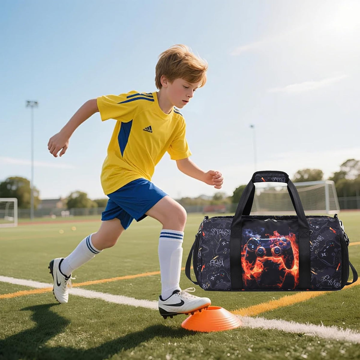 Duffle Bag for Girls Dance Ballet Travel Overnight Sports Gym Bag with Separate Dry Wet Pocket and Shoes Compartment