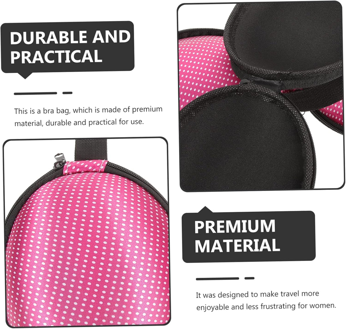2Pcs Travel Organizer Bag Portable Underwear Storage Case Nylon Lingerie Pouch for Invisible Bras Compact Travel Accessory with Strap for Easy Carrying and Privacy