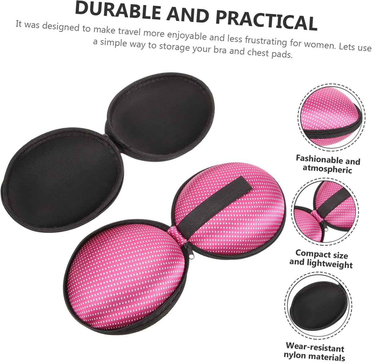 2Pcs Travel Organizer Bag Portable Underwear Storage Case Nylon Lingerie Pouch for Invisible Bras Compact Travel Accessory with Strap for Easy Carrying and Privacy