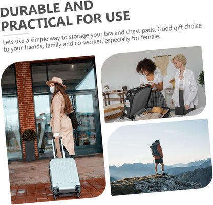 2Pcs Travel Organizer Bag Portable Underwear Storage Case Nylon Lingerie Pouch for Invisible Bras Compact Travel Accessory with Strap for Easy Carrying and Privacy