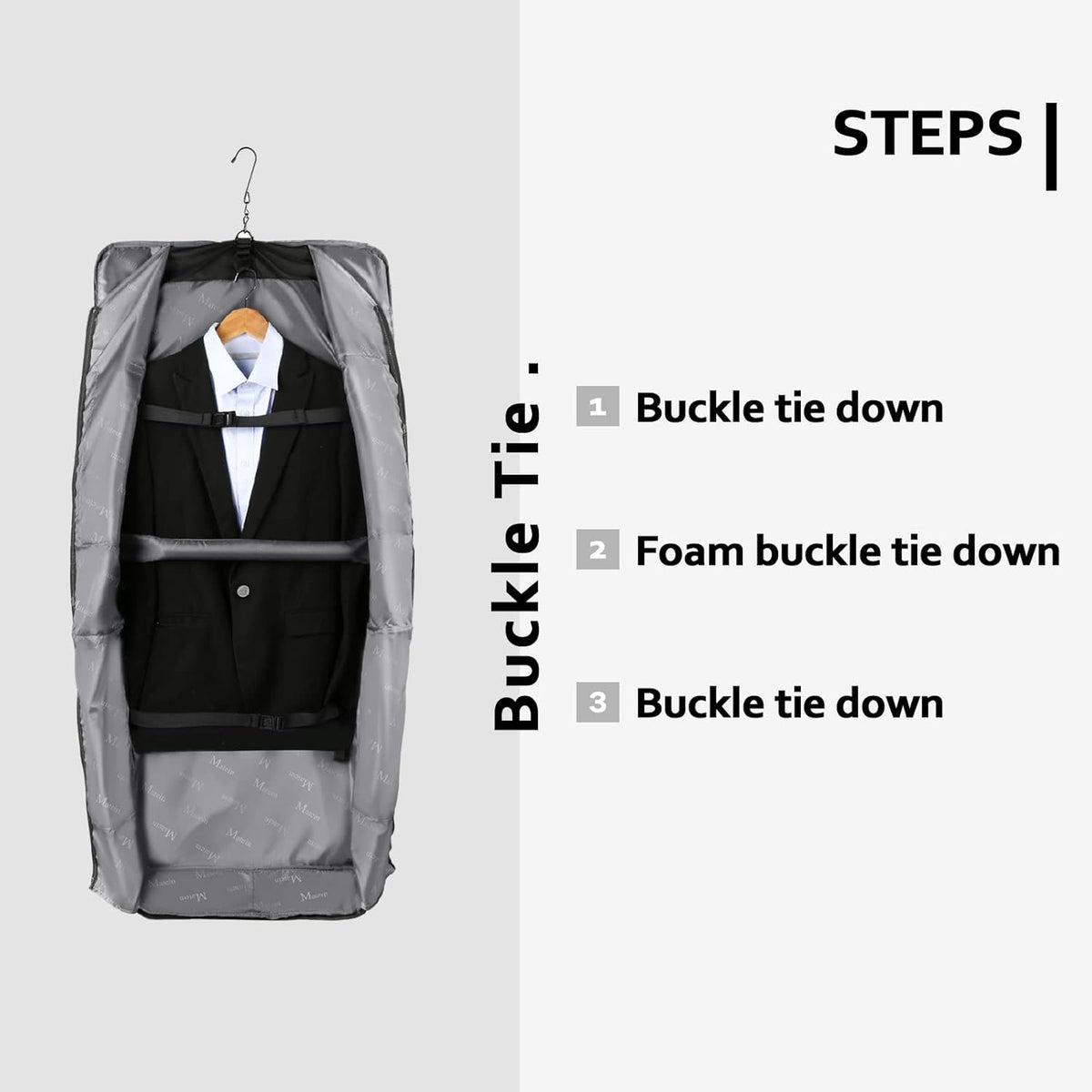 Garment Bags for Travel, Large Carry on Garment Bag for Business | Waterproof, Hanging Suit Luggage Bag, For Men Women, Wrinkle Free Suitcase, Cover For Shirts Dresses Coats, Strap, Black