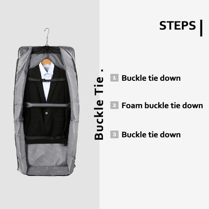 Garment Bags for Travel, Large Carry on Garment Bag for Business | Waterproof, Hanging Suit Luggage Bag, For Men Women, Wrinkle Free Suitcase, Cover For Shirts Dresses Coats, Strap, Black
