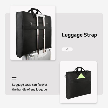 Garment Bags for Travel, Large Carry on Garment Bag for Business | Waterproof, Hanging Suit Luggage Bag, For Men Women, Wrinkle Free Suitcase, Cover For Shirts Dresses Coats, Strap, Black