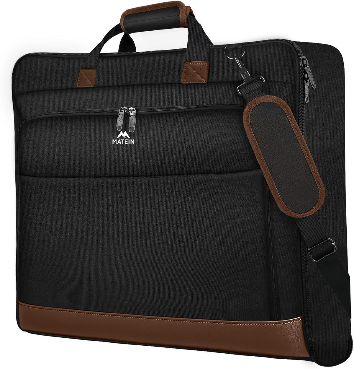 Garment Bags for Travel, Large Carry on Garment Bag for Business | Waterproof, Hanging Suit Luggage Bag, For Men Women, Wrinkle Free Suitcase, Cover For Shirts Dresses Coats, Strap, Black