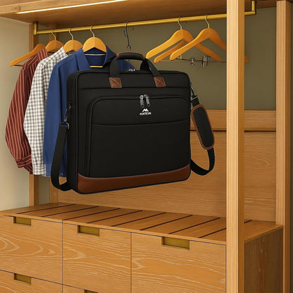 Garment Bags for Travel, Large Carry on Garment Bag for Business | Waterproof, Hanging Suit Luggage Bag, For Men Women, Wrinkle Free Suitcase, Cover For Shirts Dresses Coats, Strap, Black