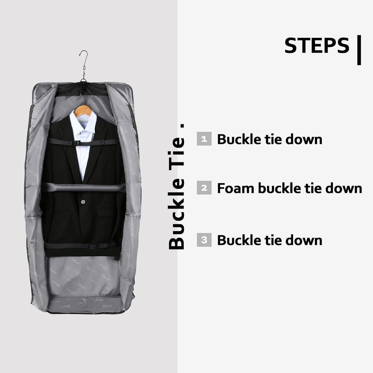 Garment Bags for Travel, Large Carry on Garment Bag for Business | Waterproof, Hanging Suit Luggage Bag, For Men Women, Wrinkle Free Suitcase, Cover For Shirts Dresses Coats, Strap, Black