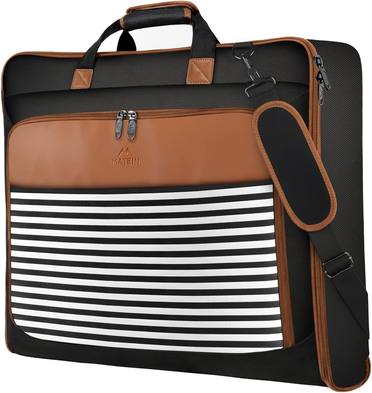 Garment Bags for Travel, Large Carry on Garment Bag for Business | Waterproof, Hanging Suit Luggage Bag, For Men Women, Wrinkle Free Suitcase, Cover For Shirts Dresses Coats, Strap, Black