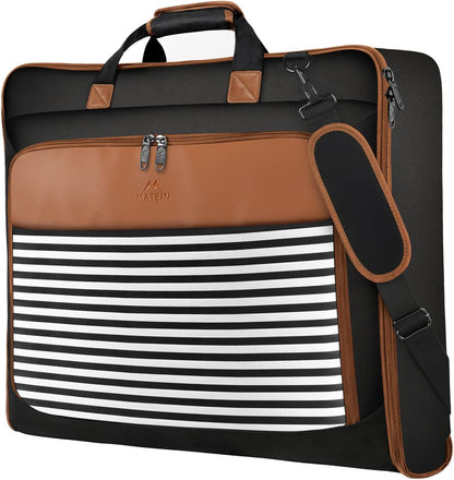 Garment Bags for Travel, Large Carry on Garment Bag for Business | Waterproof, Hanging Suit Luggage Bag, For Men Women, Wrinkle Free Suitcase, Cover For Shirts Dresses Coats, Strap, Black