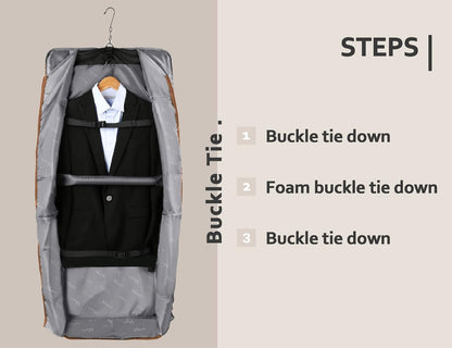 Garment Bags for Travel, Large Carry on Garment Bag for Business | Waterproof, Hanging Suit Luggage Bag, For Men Women, Wrinkle Free Suitcase, Cover For Shirts Dresses Coats, Strap, Black